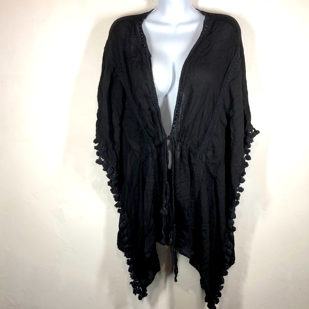 Quagga Beach black coverup size one size